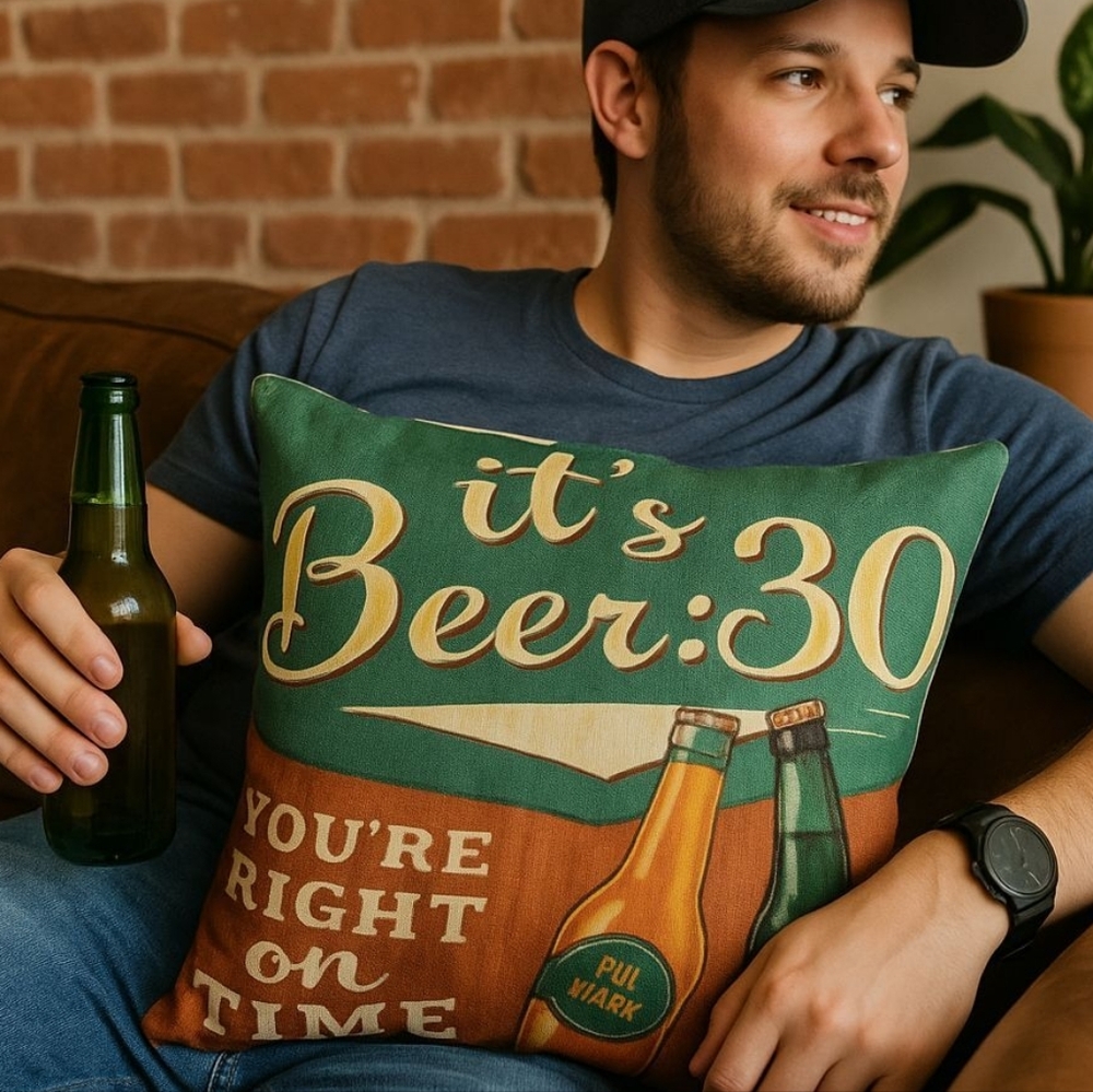 💓 New Funny BEER Decorative Pillow Case Cover Only No Insert Pillow Included